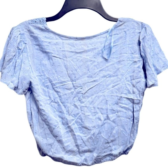 Kingston Grey Juniors' Swiss-Dot Flutter-Sleeve Top, women’s shirt size L, lilac - Picture 5 of 10